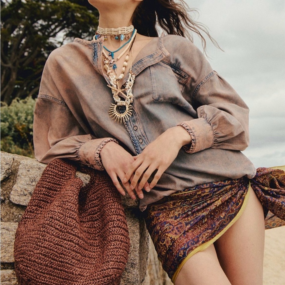 FREE PEOPLE Sintra Straw Tote